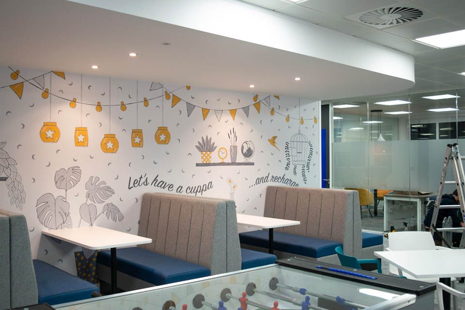 wall wrap on office wall