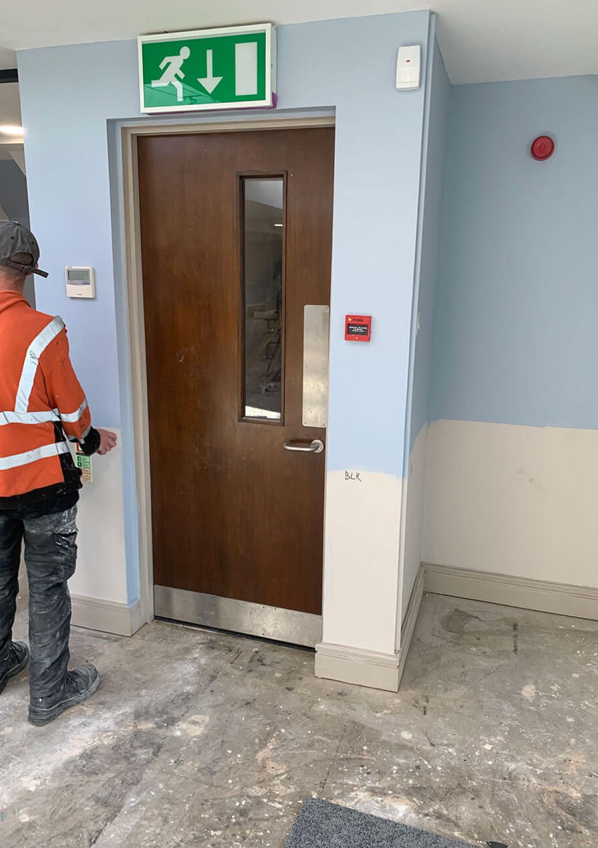 fire door before vinyl wrap